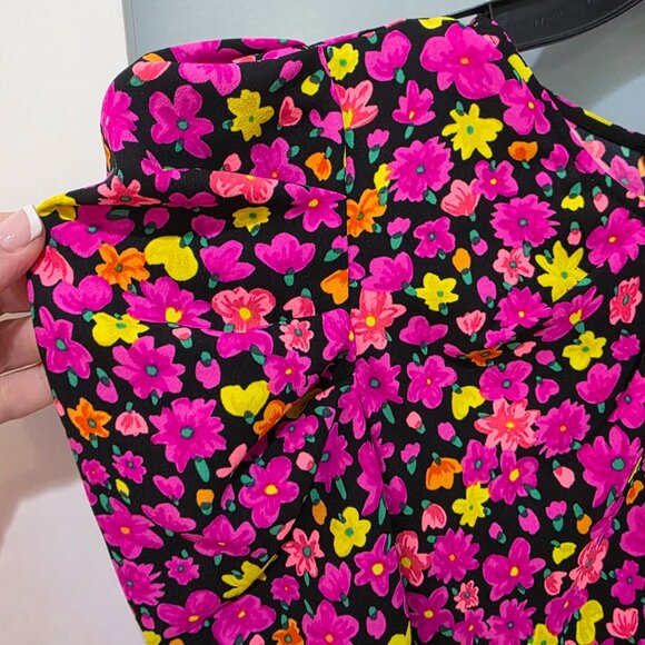 Kate Spade Bright Floral Puff Sleeve Dress Size 6 Multicolor A-Line - Picture 6 of 11